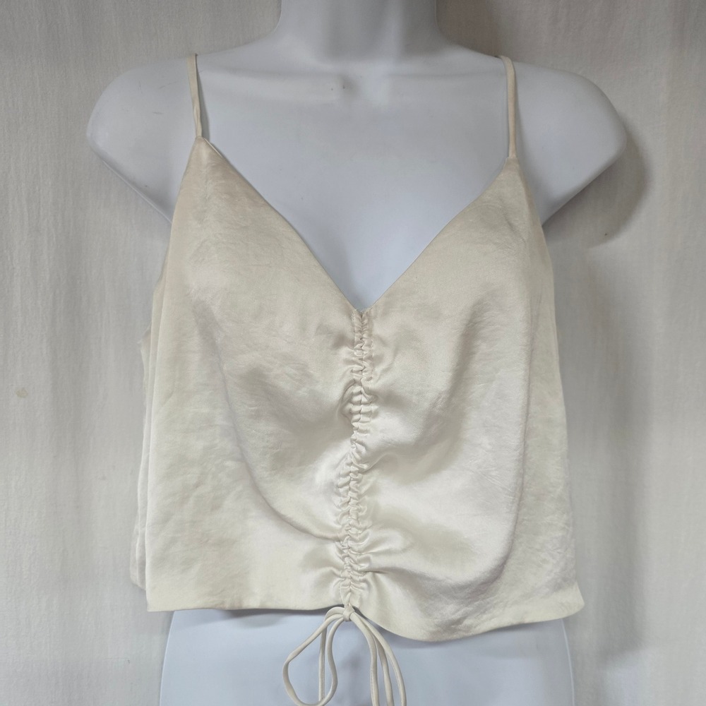 Wilfred Ivory Satin Ruched Front Cami